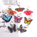 Printed Acrylic Butterfly Bag Charms Heart Clasp 8 Styles view 1