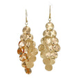 Gold Tone Layered Disc Cascade Hook Earrings Fashion Jewelry for Women view 5