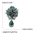 Crystal Bouquet Dangle Brooch With Faceted Crystals And Polished Metal Details view 6