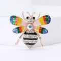 Rainbow Wing Bee Brooch with Striped Crystal Body Decorative Lapel Accessory view 1