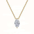 Marquise Clear Solitaire Pendant Necklace In Polished Gold Tone view 5