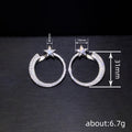 Silver Tone Star And Crystal Hoop Earrings Fashion Jewelry view 4