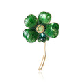 Four Petal Flower Enamel Brooch in Three Rich Colors view 2