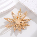 Red Gold Tone Snowflake Crystal Metal Brooch Pin for Jackets and Lapels view 3