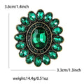 Oval Center Floral Halo Brooch in Five Crystal Colors view 9