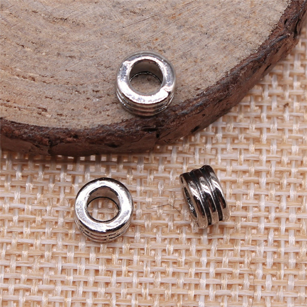 6x6x3mm 0.5g Multicolor Zinc Alloy Round Large Hole Spacer Beads for Bracelet Necklace Jewelry Making