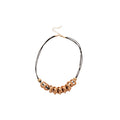 Black Cord Twisted Circle Necklace Hoop Earrings 4 Styles view 5