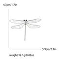 Minimal Silver Tone Dragonfly Brooch with Black Eye Details view 4