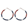 Tricolor Wrapped Hoop Earrings with Reflective Details view 5
