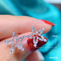 Silver Tone Starfish Drop Earrings With Clear Stones view 5