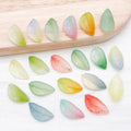 Frosted Glass Leaf Charms in Nine Gradient and Flecked Finishes view 3