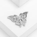 Iridescent Shell Butterfly Brooch With Silver Crystal Frame view 4