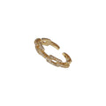 Gold-Tone Pavé CZ Chain Link Open Adjustable Ring Band view 5