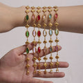 Gold Heart Link Marquise Czech Glass Bracelet Colors view 4