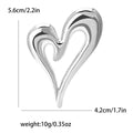 Polished Double Heart Brooch Decorative Metal Pin For Jackets And Lapels view 6