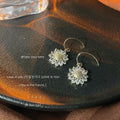 Crystal Zircon Mixed Style Gold Tone Stud Drop Earrings view 7