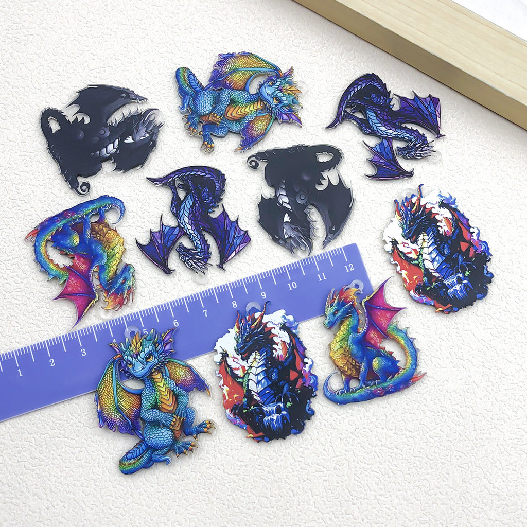 Acrylic Double Sided Dinosaur Charm Pendant for DIY Earrings Necklace Jewelry Accessories