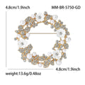 Pearl Rhinestone Flower Wreath Brooch Four Color Styles view 7