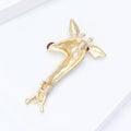 Gold Tone Giraffe Brooch Decorative Metal Pin For Jackets And Lapels view 4