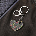 Silver Tone Heart Pressed Flower Resin Keychains in Five Designs view 2
