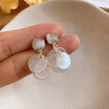 Translucent Petal Cluster Drop Earrings in Three Colors view 7
