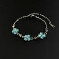 Silver Flower Charm Bracelets Blue Green Pink Styles view 6