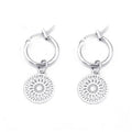 Mini Metal Charm Hoop Earrings Tiger Plane Bee Heart Disc view 10
