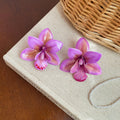Layered Orchid Stud Earrings in Five Bright Colorways view 8
