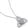 Silver Celtic Trinity Knot Heart Claddagh Pendant Necklace view 2
