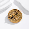 Gold Tone Eye Two Designs Metal Brooch Pin 3.9 cm for Jackets and Lapels view 3