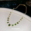 Round Crystal Station Necklace in Nine Color Variations view 3