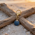 Deep Blue Scallop Shell Enamel Keychain Gold Clasp view 4