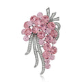 Cascading Crystal Cluster Brooch in Pink or Purple view 1