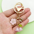 Flower Charm Keychains Featuring Purple Blossom Across 10 Pictured Variations view 2
