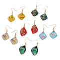 Wire Wrap Resin Dried Flower Drop Earrings 6 Styles view 5