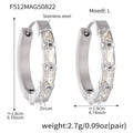 Crystal Crossed and Baguette Hoop Earrings in Gold and Silver Tone view 7