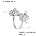 Zircon Pave Open Rings Hearts Animals Oval Multi-Band Size 7 view 10