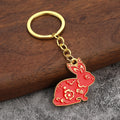 Cute Rabbit Zinc Alloy Keychain for Bags and Car Decor