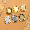 Small Baroque Oval Cabochon Settings in Six Finishes view 1