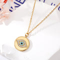 Gold Tone Colorful Crystal Evil Eye Hamsa and Mary Pendant Necklaces view 2
