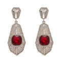 Geometric Crystal Drop Earrings In Three Ornate Styles view 5