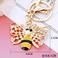 Jeweled Bee Keychains in Four Distinct Yellow Black Opal and Winged Designs view 6