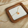 Reversible Cameo and Red Apple Medallion Bracelet in Gold Tone view 3