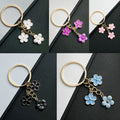 White Purple and Pink Blossom Pearl-Look Keychains view 2