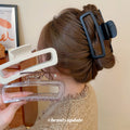 Matte Black Rectangular Open Acrylic Claw Hair Clip view 1