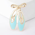 Gold Bow Ballet Slippers Brooch Enamel Four Colors view 2