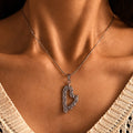 Woven Open Heart Pendant Necklace Earrings White Shell Stud view 2