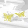 Silver Tone Oversized Openwork Butterfly Hook Earrings view 5