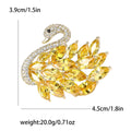 Gold Silver Swan Marquise Crystal Rhinestone Brooch view 6