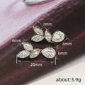 Silver Marquise Leaf Teardrop Clear CZ Drop Earrings view 4